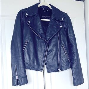 J. Crew Navy Leather Jacket